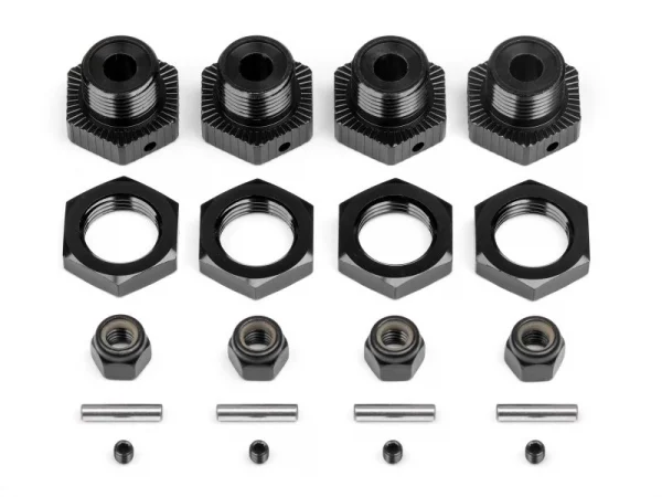 HPI Savage Aluminium 17mm Hex Hub Set - Black - Pack of 4