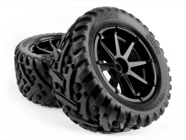 Mounted Goliath Tire on 3256 Blast Black Wheel