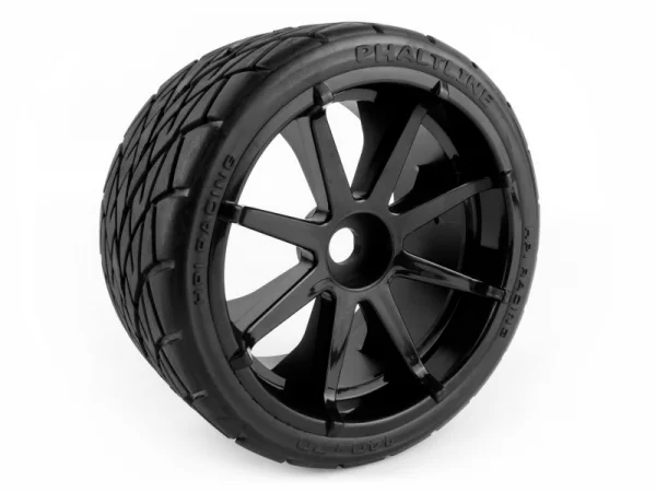 HPI Phaltline Tyres Pre Mounted on 3256 Blast Black Wheels (2)