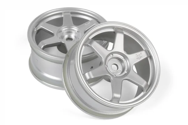 HPI TE37 Wheel 26mm Matte Chrome (0mm Offset)