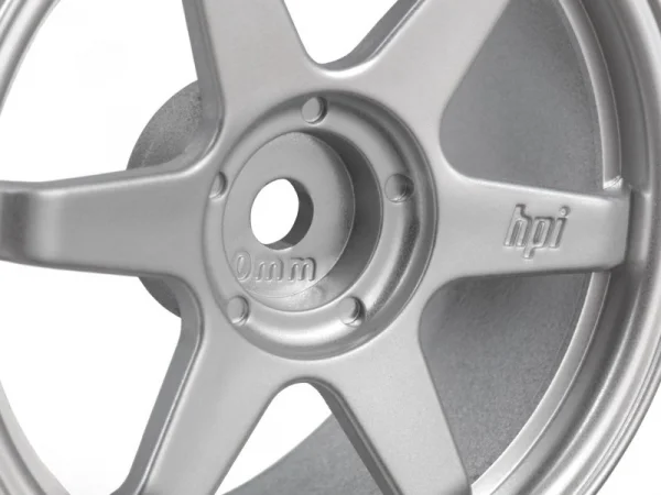 HPI TE37 Wheel 26mm Matte Chrome (0mm Offset)