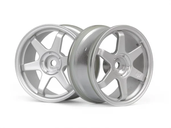 HPI TE37 Wheel 26mm Matte Chrome (0mm Offset)