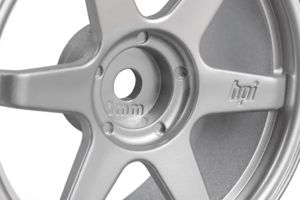 HPI TE37 Wheel 26mm Matte Chrome (0mm Offset)