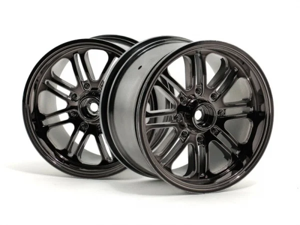 HPI 8 Spoke Wheel - Black Chrome - 83x56mm - 14mm Hex - (pair)