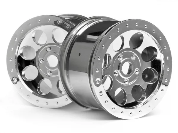 HPI MAG-8 Chrome 3.2 Inch Wheels (83X56mm) - 17mm Hex - 1 Pair