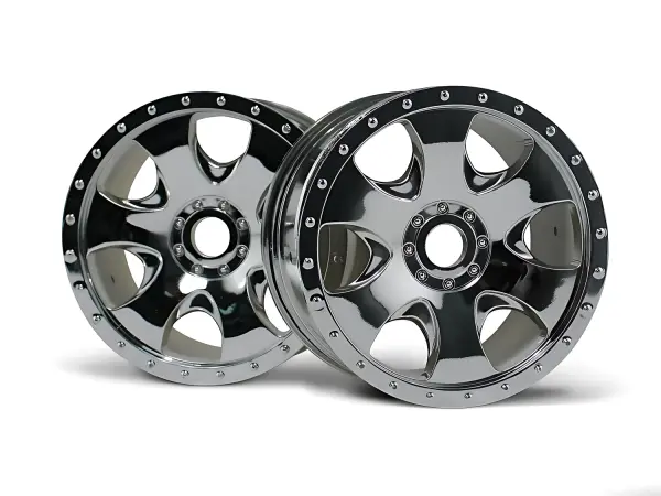 Warlock Wheel Chrome 83x56mm - 17mm Hex for Savage X / Hellfire - 2 Pcs — image 1 of 3