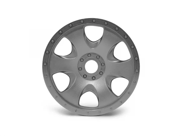 Warlock Wheel Matt Chrome 83x56mm - 17mm Hex for Savage X / Hellfire - 2 Pcs
