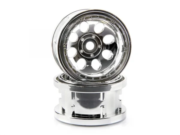Rock 8 Beadlock 2.2 Inch Wheel - Chrome - Pair