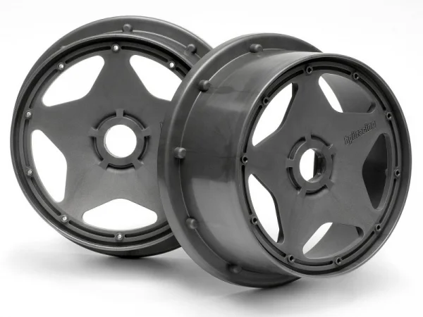 HPI Baja 5B Super Star Wheel - Gunmetal - Front - Pair — image 1 of 4