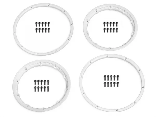 Heavy Duty Wheel Bead Lock Rings For HPI Baja 5B - White (1 Pair - Fits 2 Wheels)