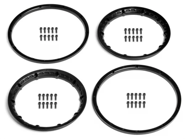 Heavy Duty Wheel Bead Lock Rings for HPI Baja 5B - Black (1 Pair - fits 2 Wheels)