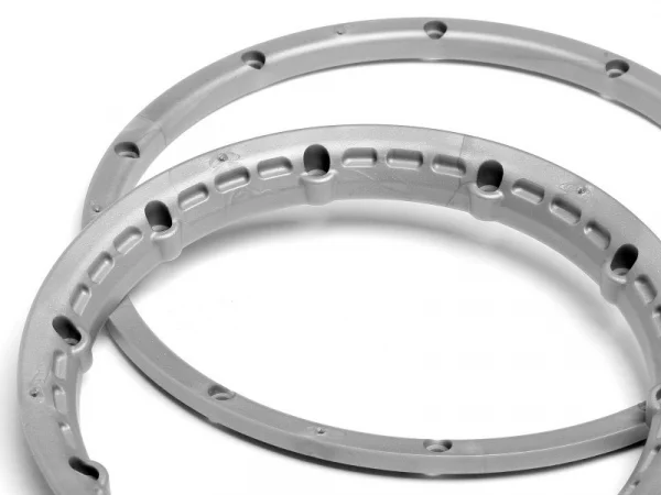 Heavy Duty Wheel Bead Lock Rings for HPI Baja 5B - Silver (1 Pair - fits 2 Wheels)