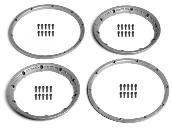 Heavy Duty Wheel Bead Lock Rings for HPI Baja 5B - Silver (1 Pair - fits 2 Wheels)