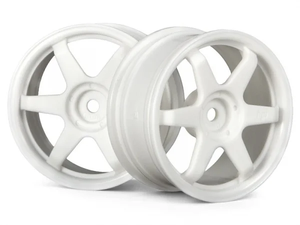 HPI TE37 Wheels 26mm White (0mm Offset)