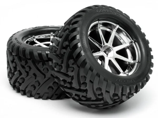 Goliath Tyre 7inch On Blast Whl Chrome With 17mm Hex