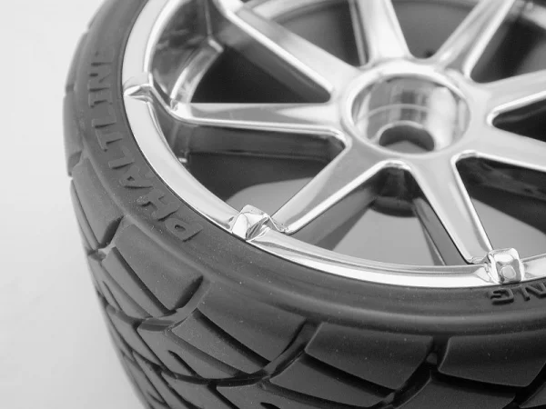 Phaltline Tyre 7inch On Blast Wheel Chrome With 17mm Hex