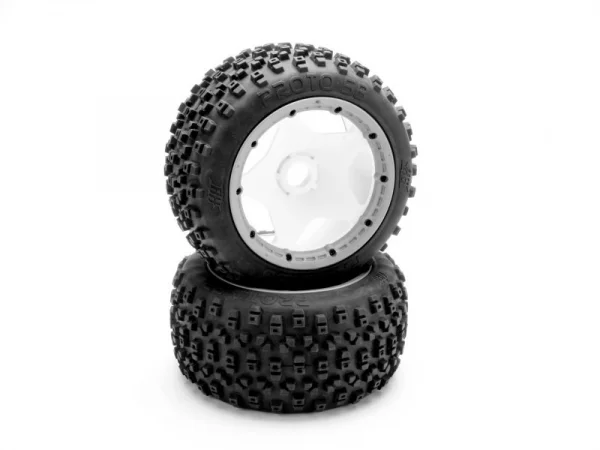 HB PROTO TIRE (White/Baja 5B/Rear/2pcs)