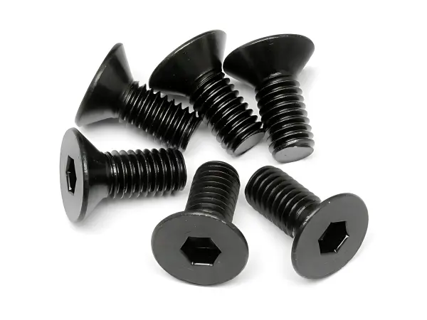 Flat Head Screw M6x14mm (6pcs) 4.0mm Hex Socket