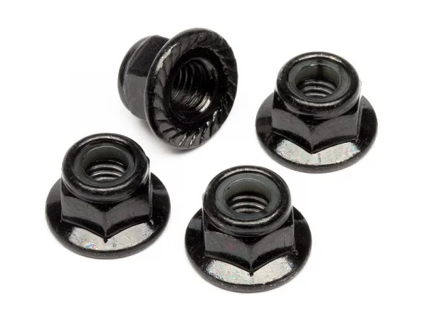 Flanged Lock Nut M5 (Clockwise/Black/4Pcs) — image 1 of 2