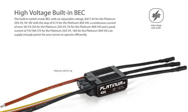 Hobbywing Platinum 25A 6S V4 Speed Control — image 4 of 8