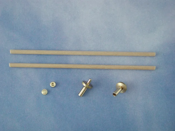 Angled Flagstaff Complete (Brass And Wood)(2) — image 2 of 2