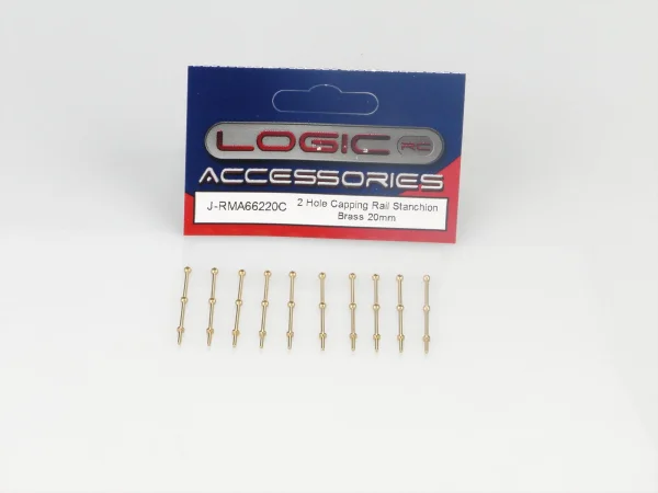 2 Hole Capping Rail Stanchion - Brass 20mm