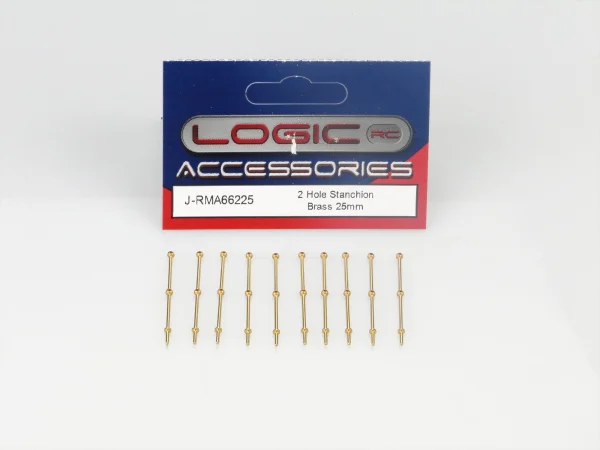 2 Hole Stanchion - Brass 25mm (10)