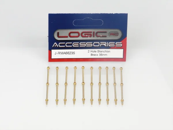 2 Hole Stanchion - Brass 35mm (10)