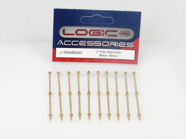 2 Hole Stanchion - Brass 40mm (10)