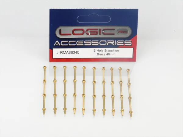 3 Hole Stanchion - Brass 40mm (10)