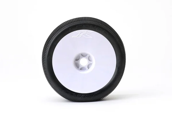 Jetko Lesnar Super Soft 1:8 Truggy Tyres Pre-Glued on White Rims (2)