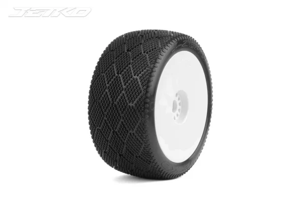 Jetko J-Zero Super Soft 1:8 Truggy Pre-glued on White Rims (2)