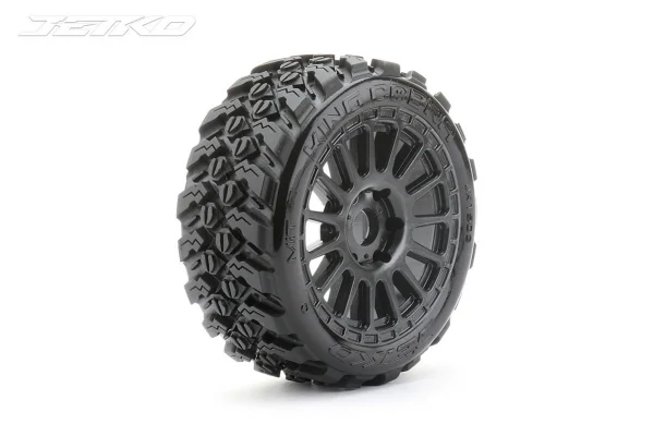 Jetko Extreme King Cobra 1:8 Buggy Belted Tyres on Black Wheels 17mm Hex (2)