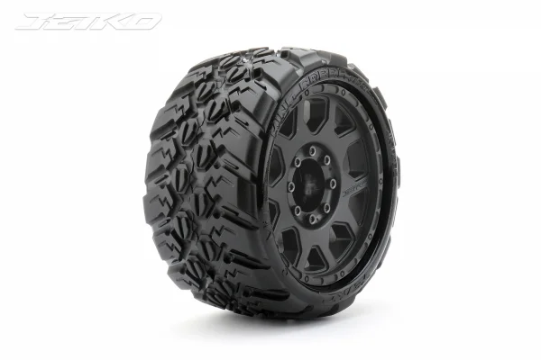 Jetko EX King Cobra LP Belted Tyres Mounted on 3.8 Black Wheels - 17mm (2)