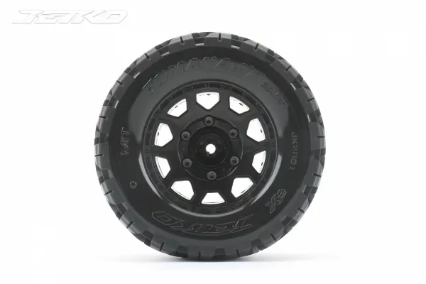 Jetko EX Tomahawk 1:8 Buggy Tyres Mounted on Black Wheels (2) &mdash; image 4 of 4