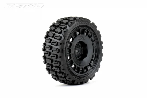 Jetko Extreme 1:10 Couragia Rally Tyres On Black 12mm Hex Wheels (4)