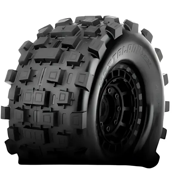 Jetko Extreme Wasteland XMT Belted Tyres Mounted on Black 24mm Hex Wheels (X-MAXX/Kraton 8S) (2) — image 1 of 6