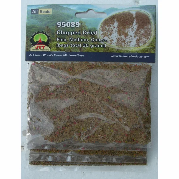 JTT Chopped Dried leaves, Fine, Med, Coarse - 9 cubic in. (147.48 cubic cm) per pack