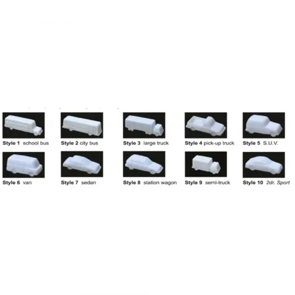 JTT 97010 Mixed Styles, White, 1:8=1 -0 1:100, (7 per pack)