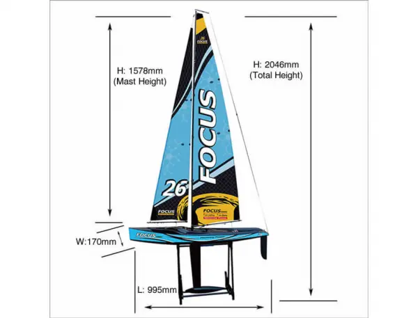 Joysway Focus V3 One Metre Sailboat RTR Blue — image 7 of 8