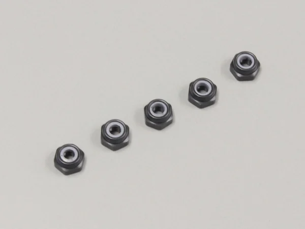 Kyosho Aluminium Nylon Lock Nuts M2.6 X3.0 (5) Gun Metal