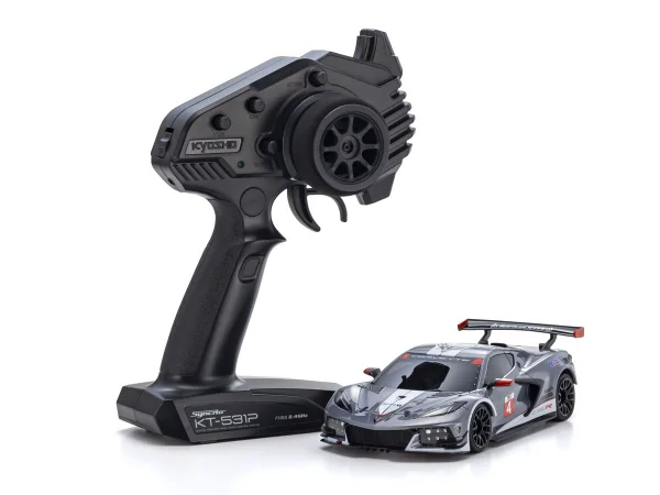 Kyosho Mini-Z MR04 RWD Corvette C8-R Gun Metal/White (W-MM/KT531P) — image 1 of 6