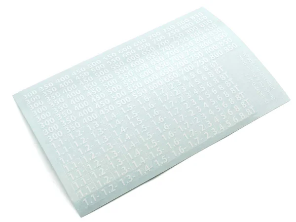Decal Sheet Kyosho Shocks oil viscosities (White) — image 1 of 3