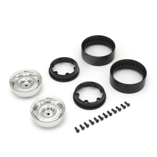 Kyosho KC10 Bead-lock 1.9 inches Dish Chrome Wheels (2) — image 1 of 3