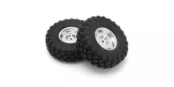 Kyosho KC10 Dish Chrome Complete Wheels (2)