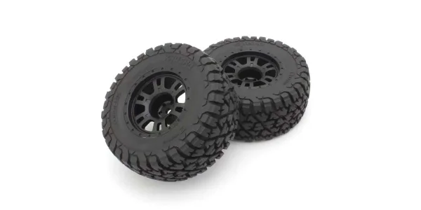 Pre-Glued Tyres on black wheels 2.4 (2) Kyosho Toyota Tacoma