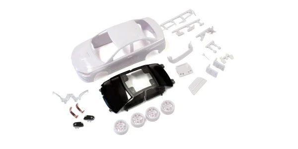 Kyosho Body Shell - Mitsu Lancer Evo-X Mini-Z + 4WD Rims (White Body)