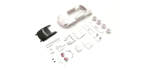 Kyosho Bodyshell Nissan GT-R GT500 2008 Mini-Z + 2WD Rims (White Body) &mdash; image 2 of 3