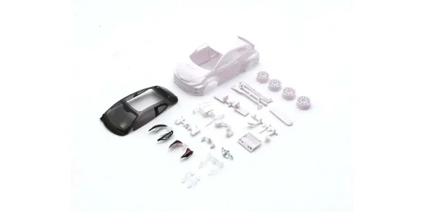 Bodyshell Toyota Yaris Rally Kyosho Mini-Z + 4WD Rims (White Body) — image 2 of 3