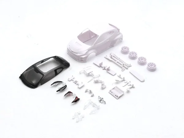 Bodyshell Toyota Yaris Rally Kyosho Mini-Z + 4WD Rims (White Body) — image 1 of 3